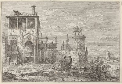 Ryttermonumentet, ca. 17351746. af Canaletto