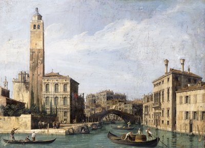 Canal Grande med San Geremia, Palazzo Labia og indgangen til Cannaregio, ca. 1726-1730 af Giovanni Antonio Canal