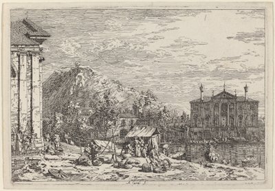 Markedet i Dolo, ca. 17351746. af Canaletto