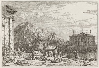 Markedet ved Dolo [nederst til venstre] af Canaletto