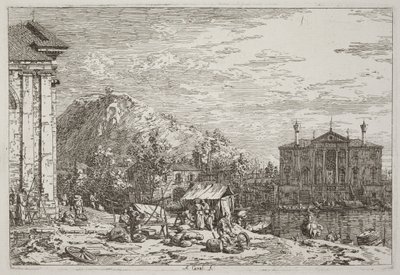 Markedet i Dolo [nederst til venstre] af Canaletto