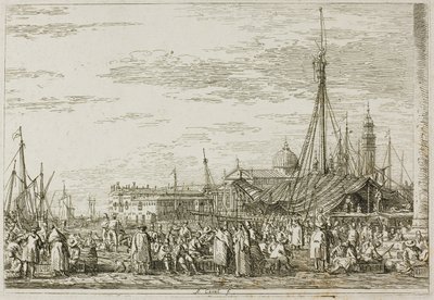 Markedet på Moloen, fra Vedute af Canaletto