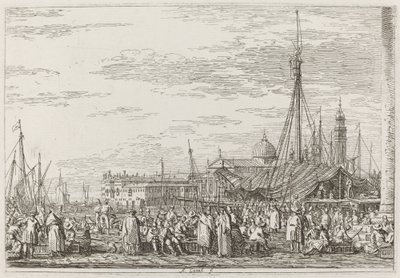 Markedet på Molo [øverst til venstre], ca. 17351746. af Canaletto