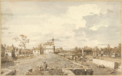 Porta Portello med Brenta-kanalen i Padua, 1740-1743 af Canaletto