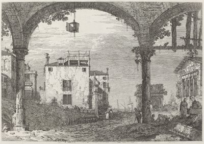Portikoen med lanternen, ca. 17351746. af Canaletto