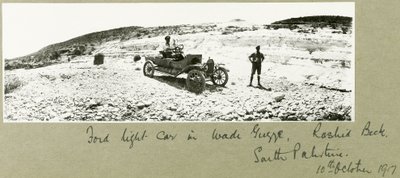 Ford let bil i Wadi Guzzeh, Rashid Beck, Sydpalæstina, oktober 1917 af Capt. Arthur Rhodes