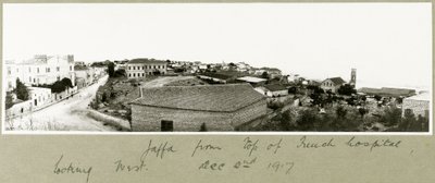 Jaffa fra toppen af det franske hospital ser mod vest, 2. december 1917 af Capt. Arthur Rhodes