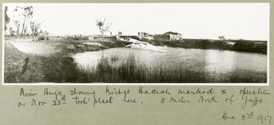 River Auja, der viser Khirbet Hadrah, 3. december 1917 af Capt. Arthur Rhodes