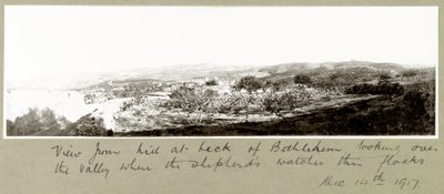 Udsigt fra bakken bag Betlehem, 14. december 1917 af Capt. Arthur Rhodes