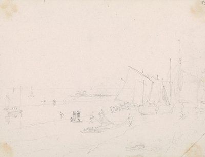 Skitse af en strandscene, Hastings af Capt. Thomas Hastings