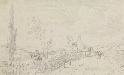 Skitse af en landevej og hytte af Capt. Thomas Hastings