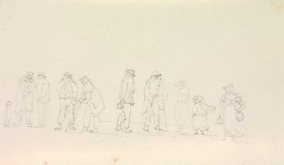 Skitse af en gruppe mennesker af Capt. Thomas Hastings