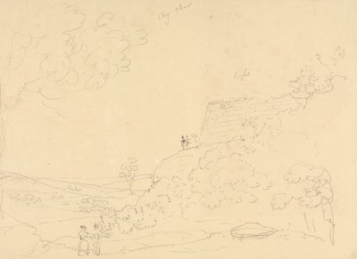 Skitse af en Hillside Bastion, Isle of Wight af Capt. Thomas Hastings