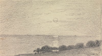 Skitse af en lav sol over havet, 20. august, 1826 af Capt. Thomas Hastings