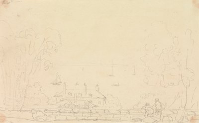 Skitse af et ejendomshus nær kysten, Isle of Wight af Capt. Thomas Hastings