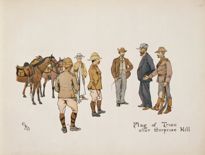 Flag of Truce after Surprise Hill, fra The Leaguer of Ladysmith, 1900 af Captain Clive Dixon