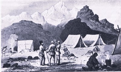 Camp in the Himalaya, fra British Adventure udgivet af Collins af Captain E. P. Campbell