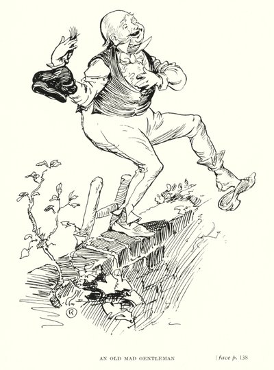 Dickens karakter: An Old Mad Gentleman (litho) af Captain Edward Henry Handley Read
