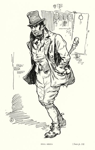 Dickens karakter: Bill Sikes (litho) af Captain Edward Henry Handley Read