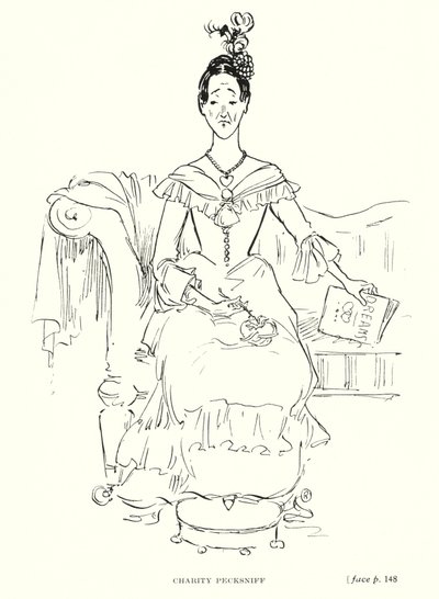 Dickens karakter: Charity Pecksniff (litho) af Captain Edward Henry Handley Read
