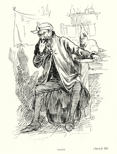 Dickens karakter: Fagin (litho) af Captain Edward Henry Handley Read