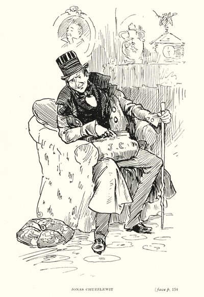 Dickens karakter: Jonas Chuzzlewit (litho) af Captain Edward Henry Handley Read