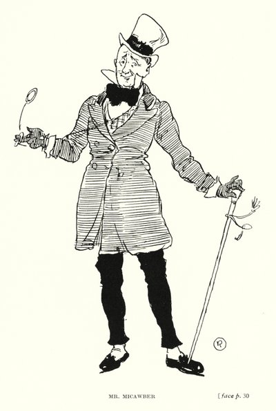 Dickens karakter: Mr Micawber (litho) af Captain Edward Henry Handley Read