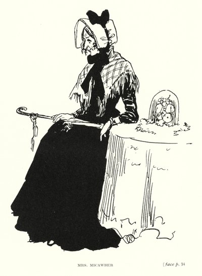 Dickens karakter: Mrs Micawber (litho) af Captain Edward Henry Handley Read