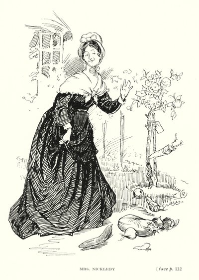 Dickens karakter: Mrs Nickleby (litho) af Captain Edward Henry Handley Read