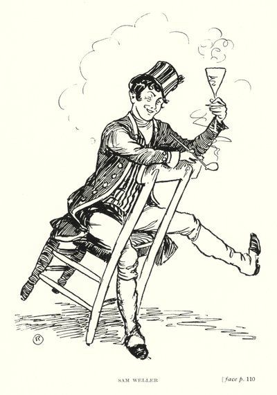 Dickens karakter: Sam Weller (litho) af Captain Edward Henry Handley Read