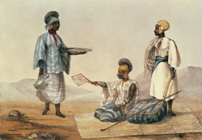 Sorte mennesker i Soudan, plade fra A Narrative of Travels in Northern Africa indgraveret af M. Gauci (fl.1810-46) 1821 af Captain George Francis Lyon