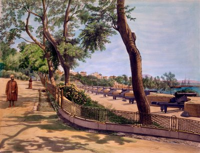 Victoria-batteriet, Gibraltar, tryk lavet af TC Dibdin, fra 