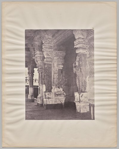 Pudhu Mandapa a Tirumala Nayak (r. 1623-59), Meenakshi Sundareshwar-templet, Madurai af Captain Linnaeus Tripe