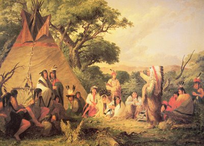 Sioux Indian Council af Captain Seth Eastman