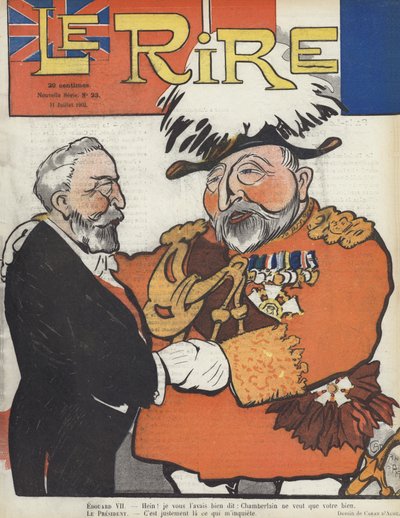 Frankrigs præsident Loubet og kong Edward VII. Illustration til Le Rire af Caran d Ache
