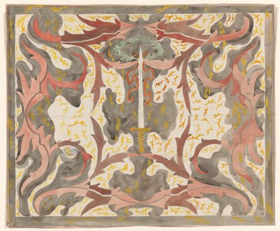 Dekorativt Stand Up Epee Design af Carel Adolph Lion Cachet