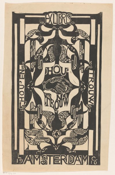 Ex libris af foreningen Hou