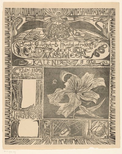 Kalenderblad 1893 af Carel Adolph Lion Cachet