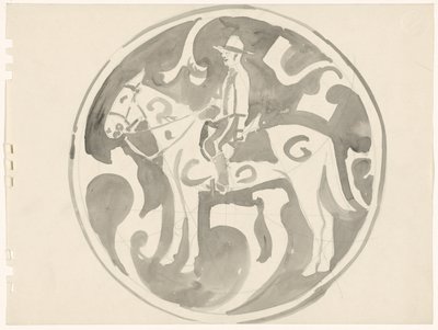 Design til et canadisk mountie-skilt af Carel Adolph Lion Cachet