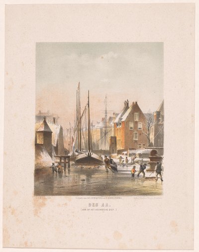 Frosset kanal i Groningen Der Aa. (fra Hoornsche Diep) (titel på objekt) af Carel Christiaan Antony Last