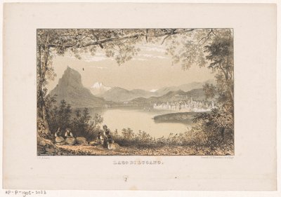 Udsigt over Luganosøen Lago di Lugano (titel på objekt) af Carel Christiaan Antony Last