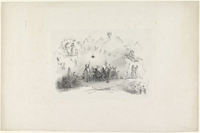 Tegnefilm fra Leiden studenteralmanak, 1849 Io Vivat (titel på objekt) af Carel Christiaan Antony Last
