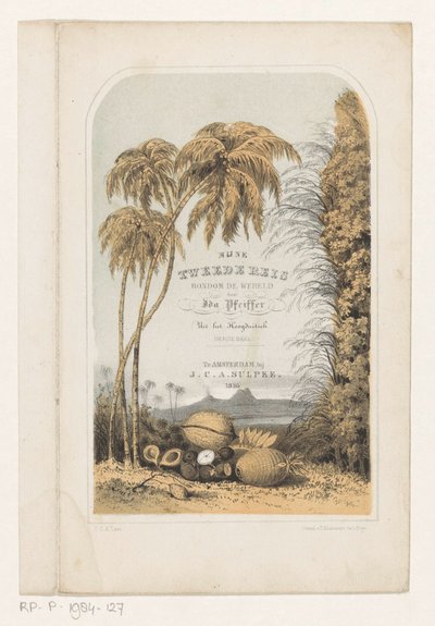 Tropisk landskab Titelside for: Ida Pfeiffer, My Second Voyage Around the World, 1856 af Carel Christiaan Antony Last