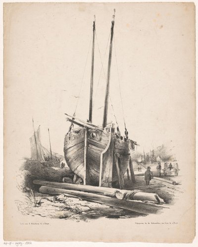 Fiskerbåd under reparation af Carel Christiaan Antony Last
