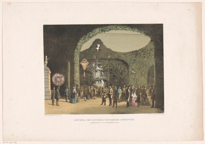 Hall i Frascati i Amsterdam 1855 Souvenir præsenteret for besøgende på Frascati. Amsterdam 9-24 september 1855 (titel på objekt) af Carel Christiaan Antony Last