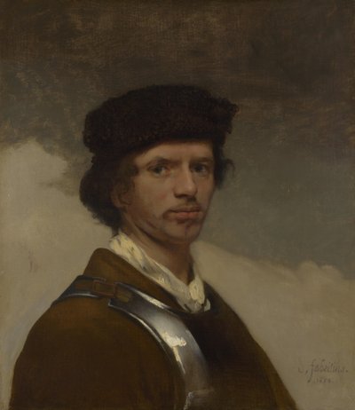 Ung mand med pelshue af Carel Fabritius
