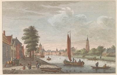 Udsigt over Amersfoort, c. 1790 Delft van de Vaart udstillet / Delft prize du Cote de la riviere dit le Schie (titel på objekt) af Carel Frederik Bendorp (I)