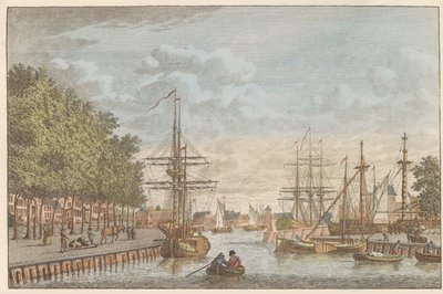 Middelburg Havn, ca. 1790 Havnen i Middelburg / Le port de Middelburg (titel på objektet) af Carel Frederik Bendorp (I)