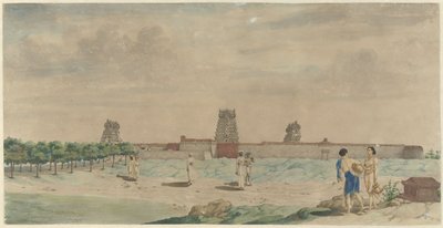 Grote Pagode te Chalembron, Indien af Carel Frederik Reimer