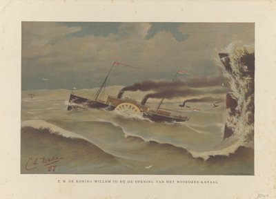 Skib Willem III ved åbningen af ​​Nordsøkanalen, 1876 H.M. de Koning Willem III ved åbningen af ​​Nordsøkanalen (titel på objekt) af Carel Lodewijk Dake